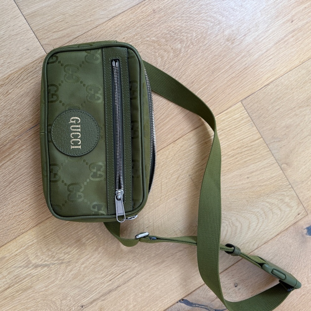 Gucci Olive Green Monogram Belt Bag
